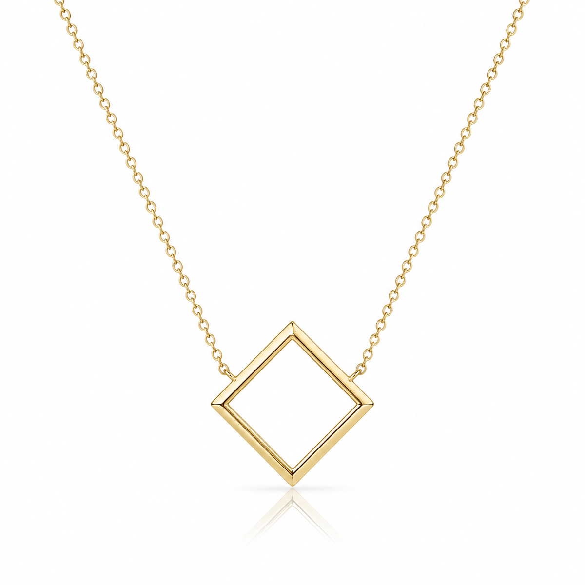 Floating Diamond Frame Necklace
