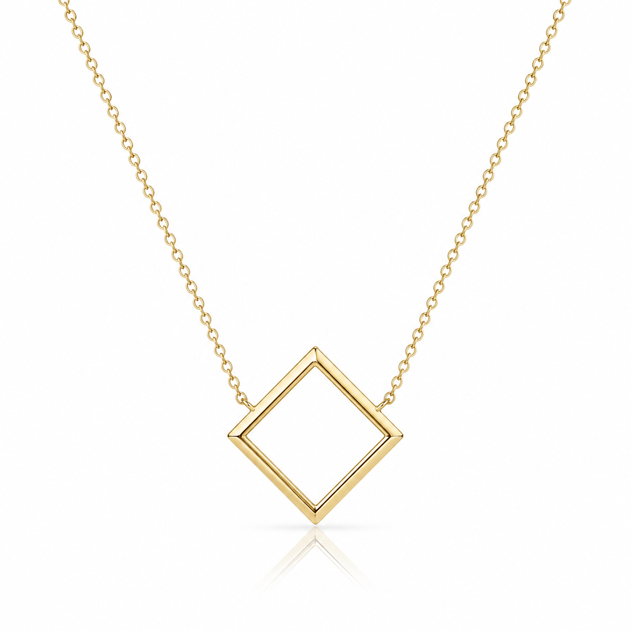 Floating Diamond Frame Necklace
