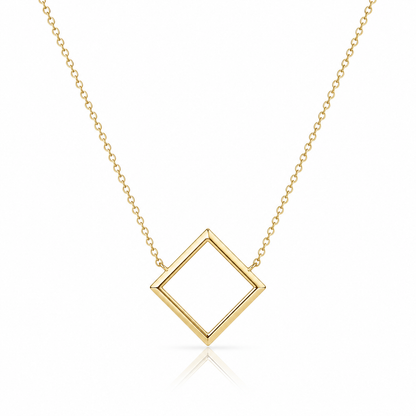 Floating Diamond Frame Necklace
