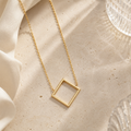 Floating Diamond Frame Necklace