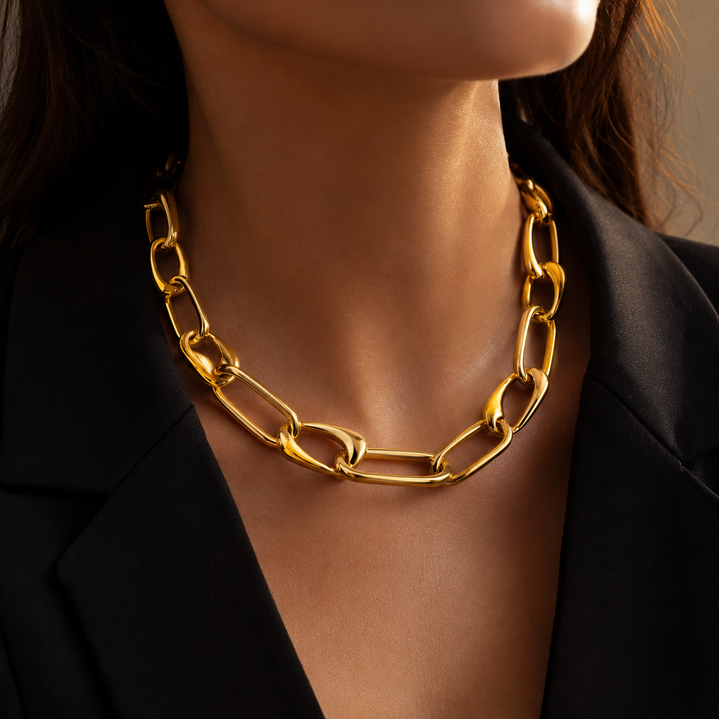 Sculpted Link Chain Necklace