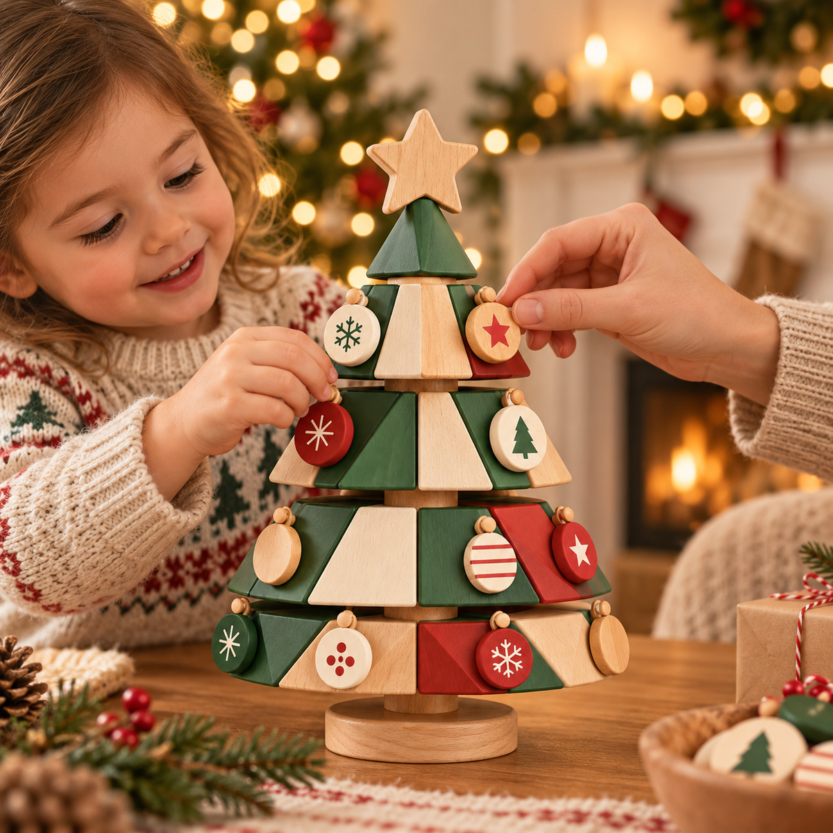 Wooden Christmas Tree Building Set