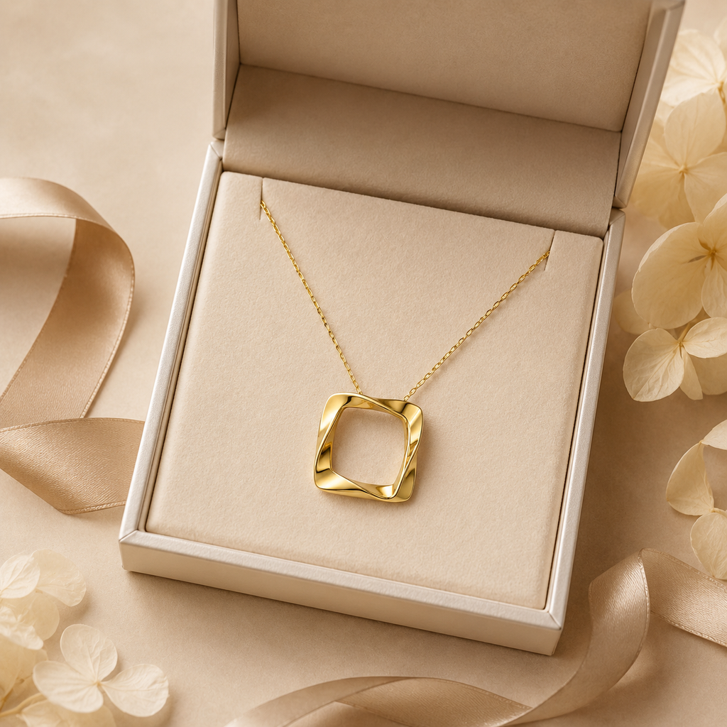 Sculptural Square Necklace