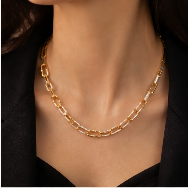 Diamond Accent Link Necklace
