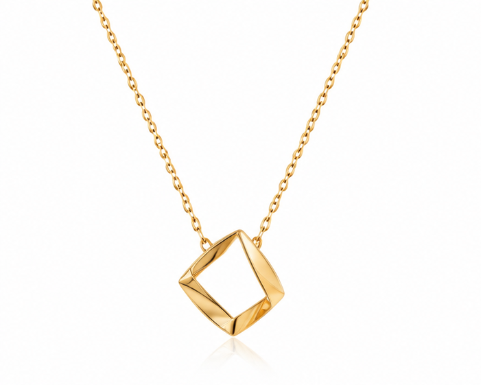 Geometric Frame Pendant Necklace