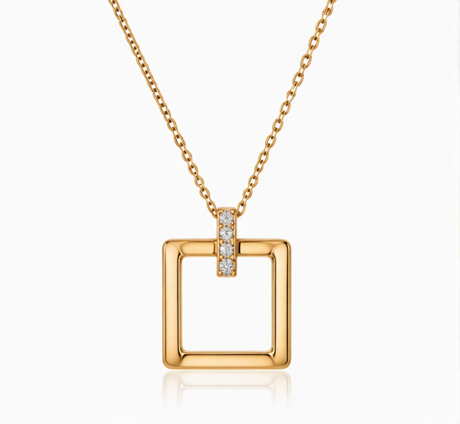 Modern Edge Geometric Necklace