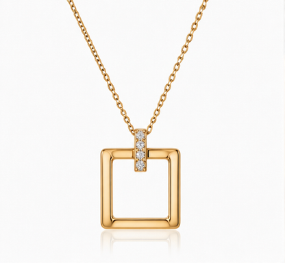 Modern Edge Geometric Necklace
